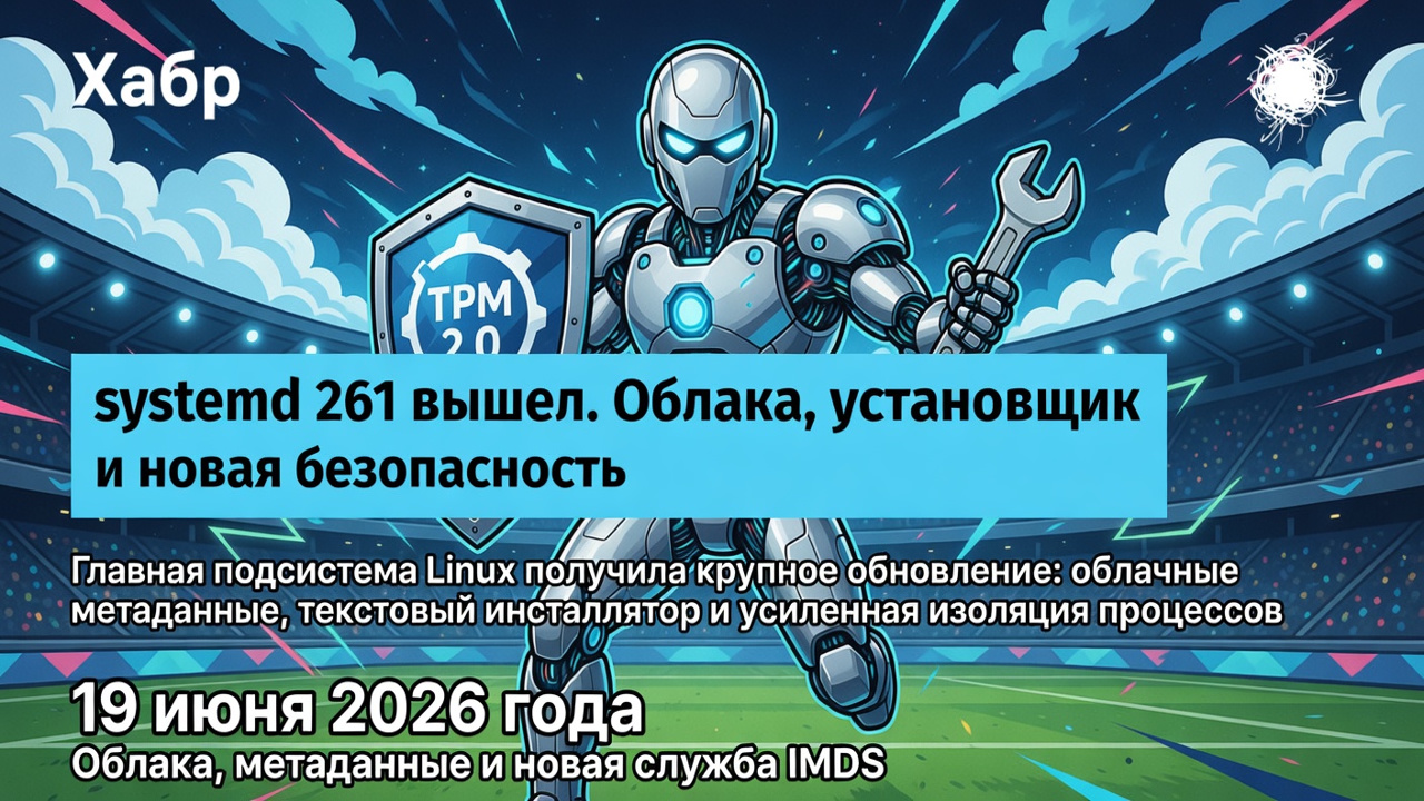 systemd 261 вышел. Облака, установщик и новая безопасность